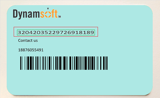 a card image demo that has a customed acompanying text recognition range