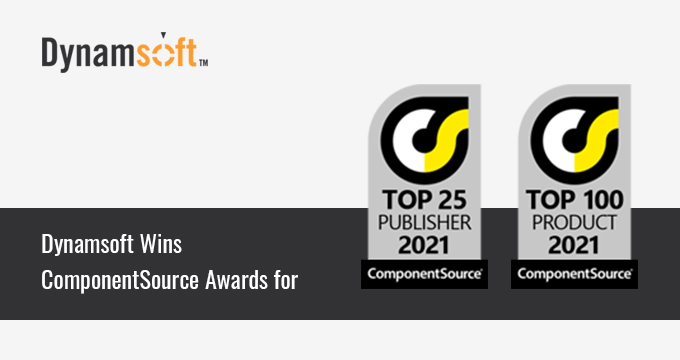 Dynamsoft Wins ComponentSource Top Publisher and Product Awards for 2021