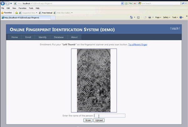 Fingerprint Recognition System Using Dynamic Web TWAIN SDK