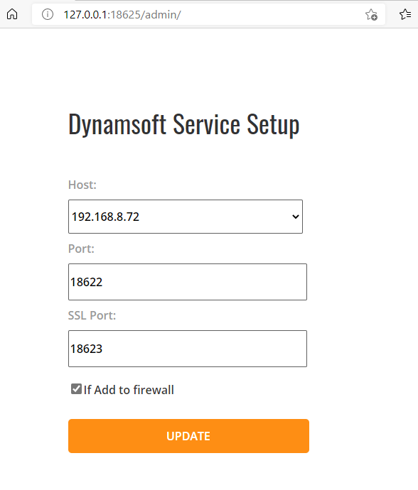 Dynamsoft service configuration