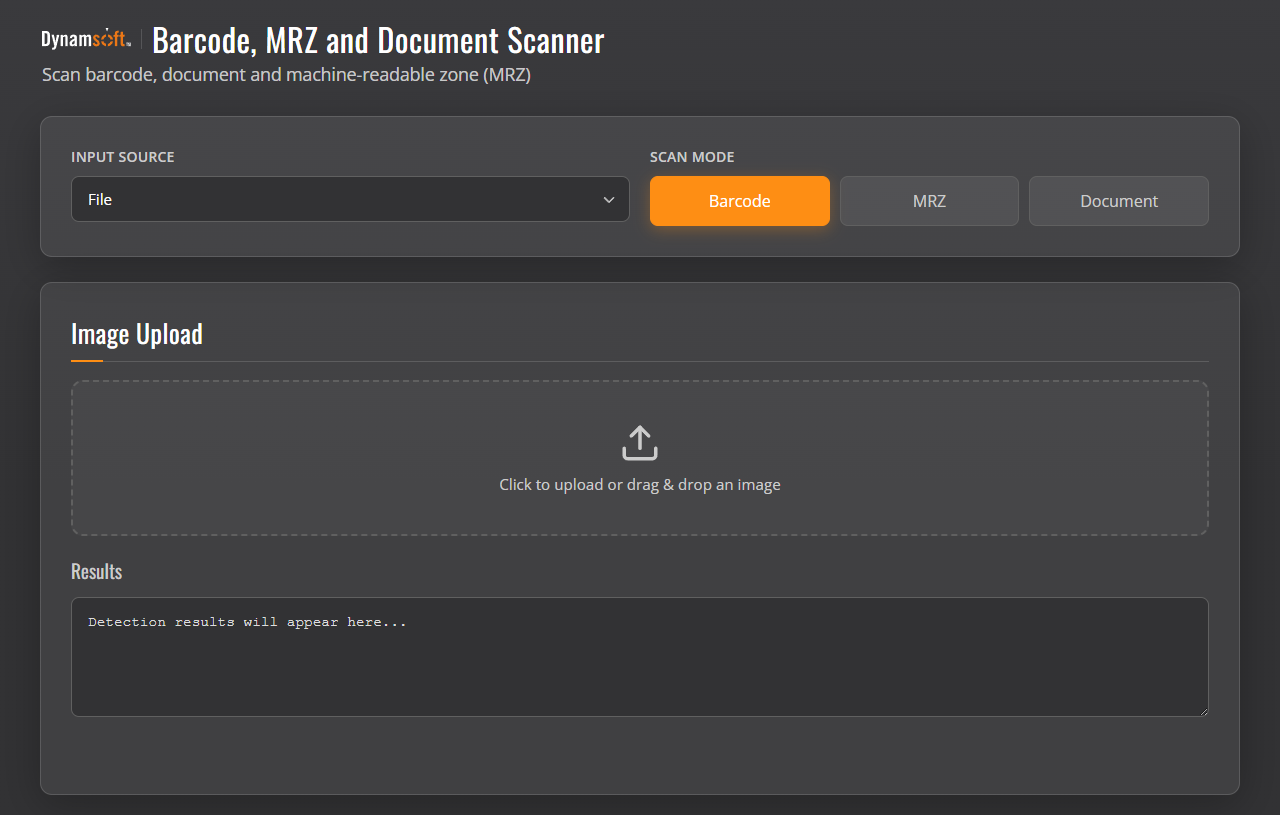 Free Online Barcode, MRZ and Document Scanner screenshot