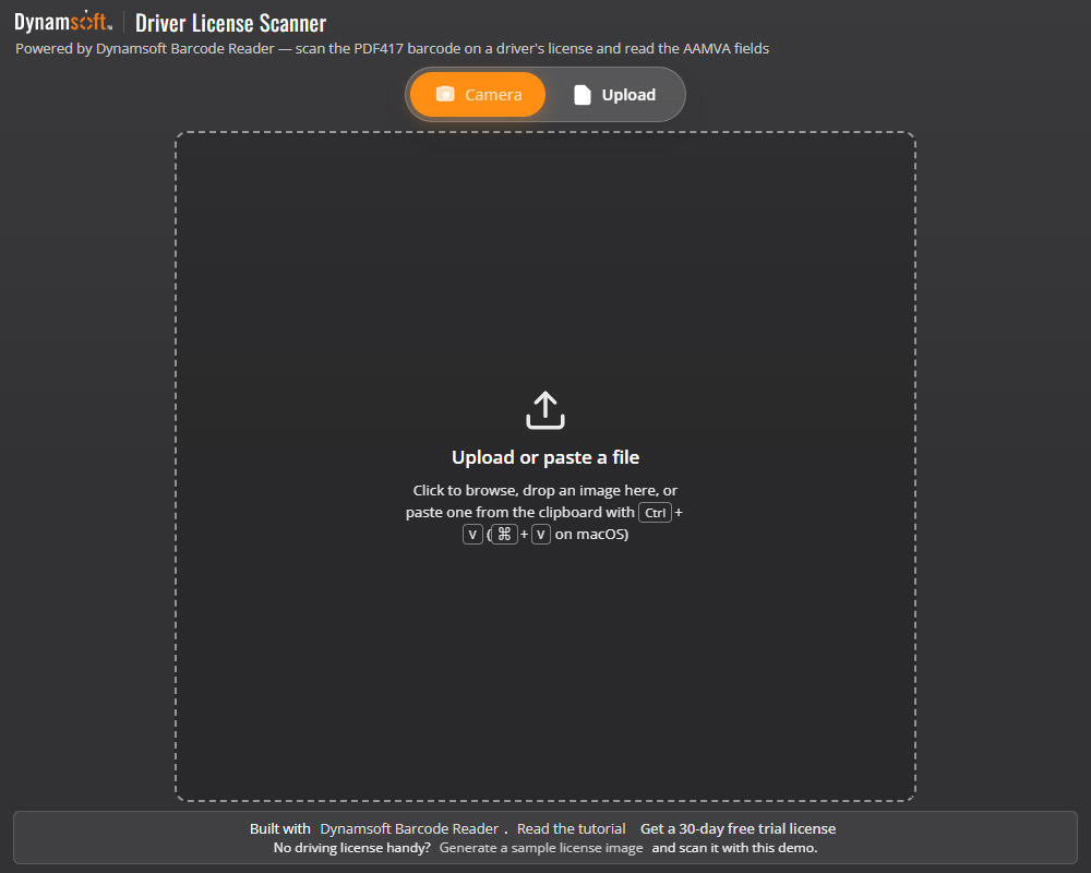 Free Online Driver License Scanner screenshot