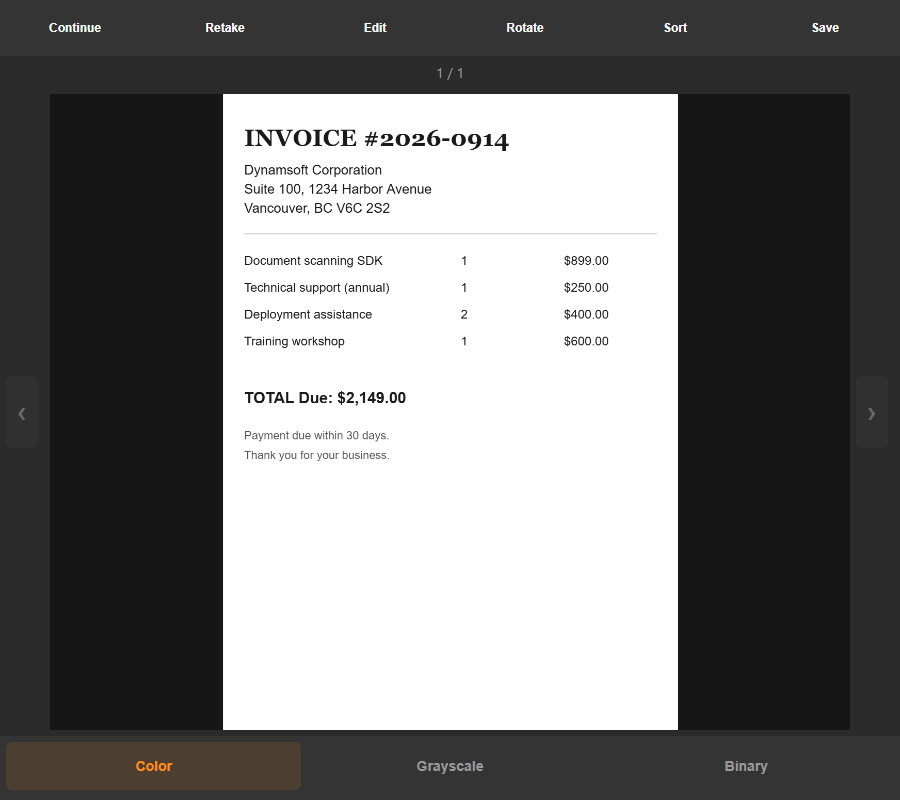 Free Online Multi-Page Document Scanner screenshot