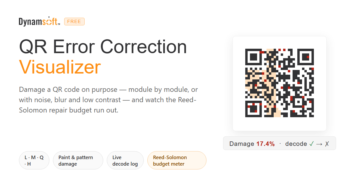 Free Online QR Error Correction Visualizer screenshot
