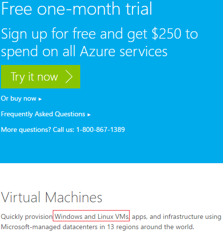 Azure for free