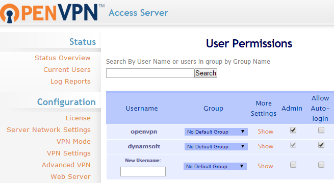 OpenVPN User Permissions