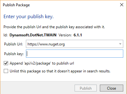 NuGet publish