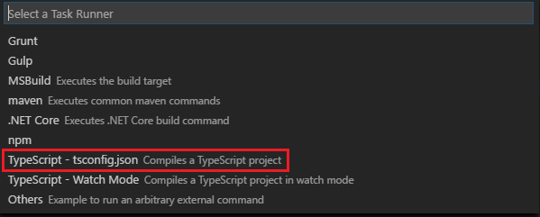 vscode typescript task runner