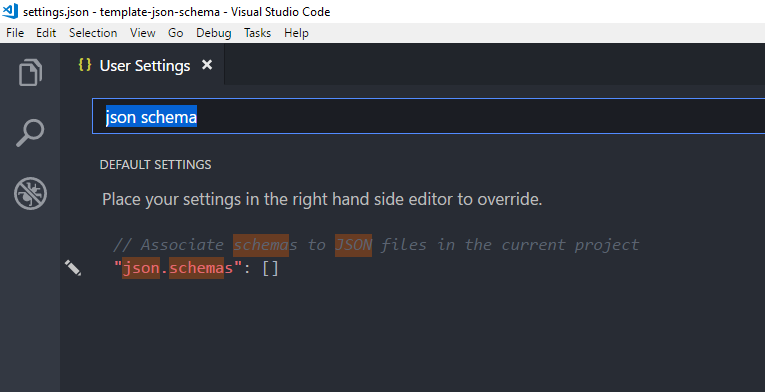 JSON schema in VS Code