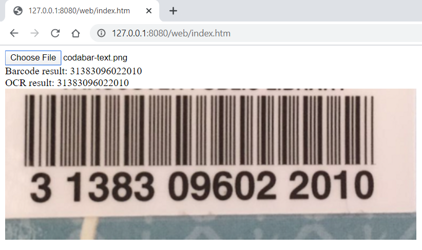 JavaScript barcode OCR in web browser