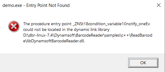 MinGW _ZNSt18condition_variable10notify_oneEv could not be located in the dynamic link library