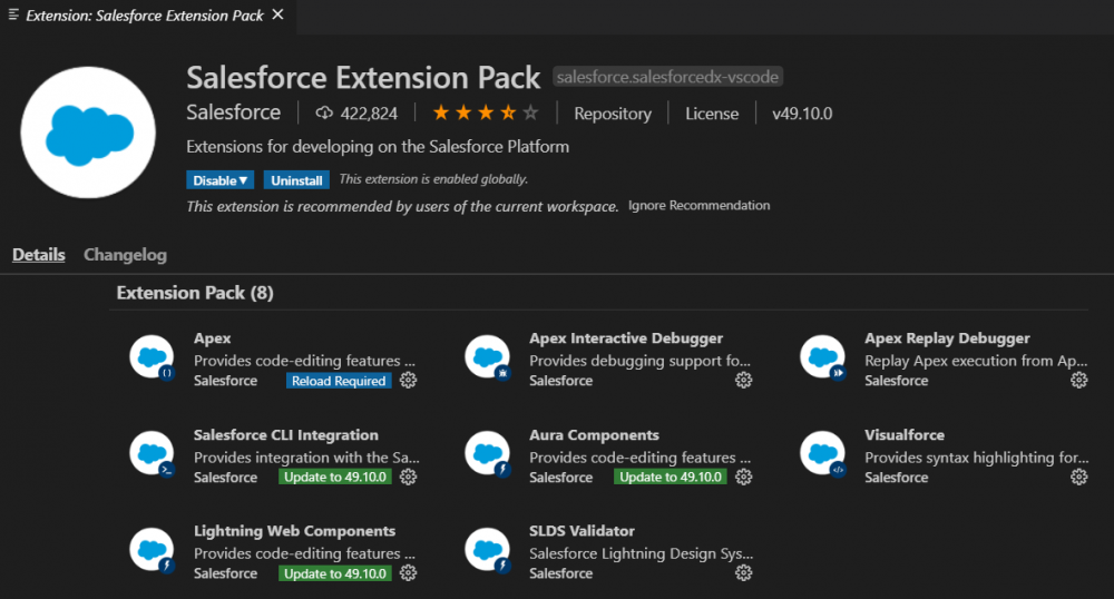 Salesforce Visual Studio Code extension