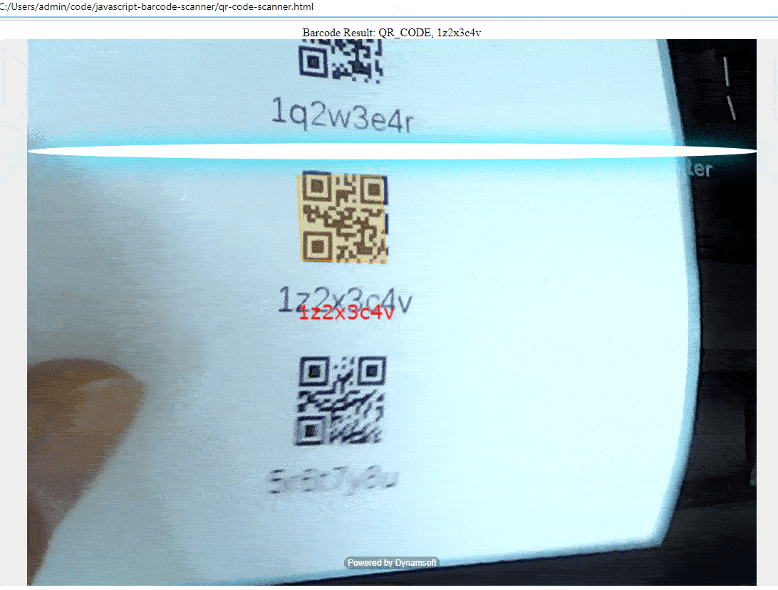 JavaScript Barcode Scanner for QR Code
