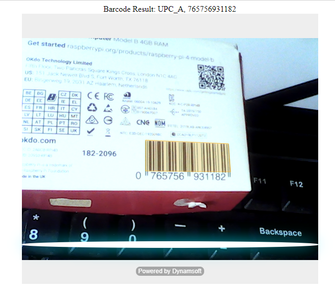 barcode scanning result