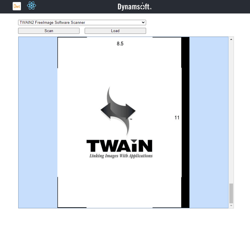 React web document scanning