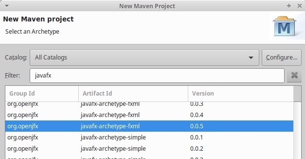 JavaFX FXML archetype