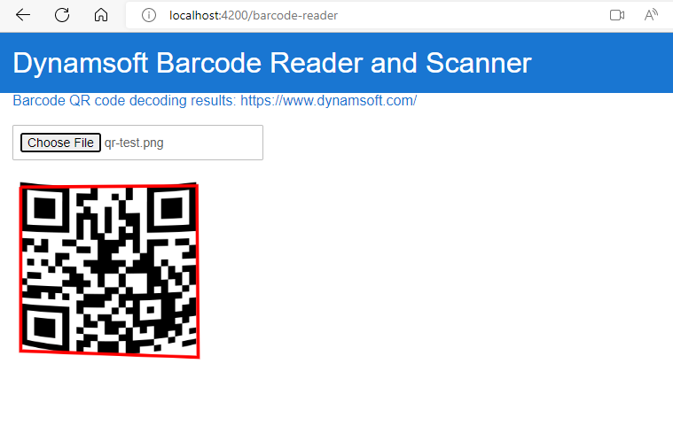 Angular barcode QR code reader