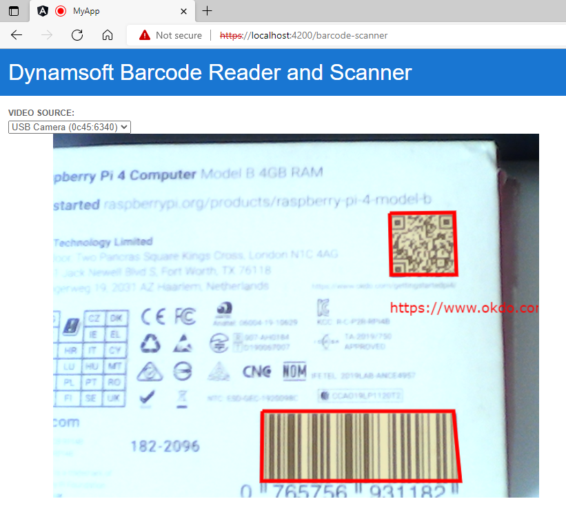 Angular barcode and QR code scanner