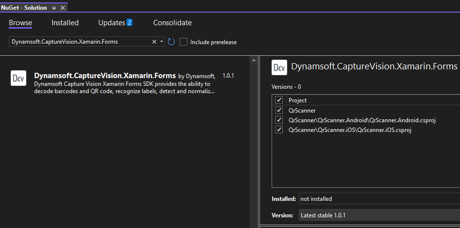 Dynamsoft Barcode Qr SDK for Xamarin.Forms