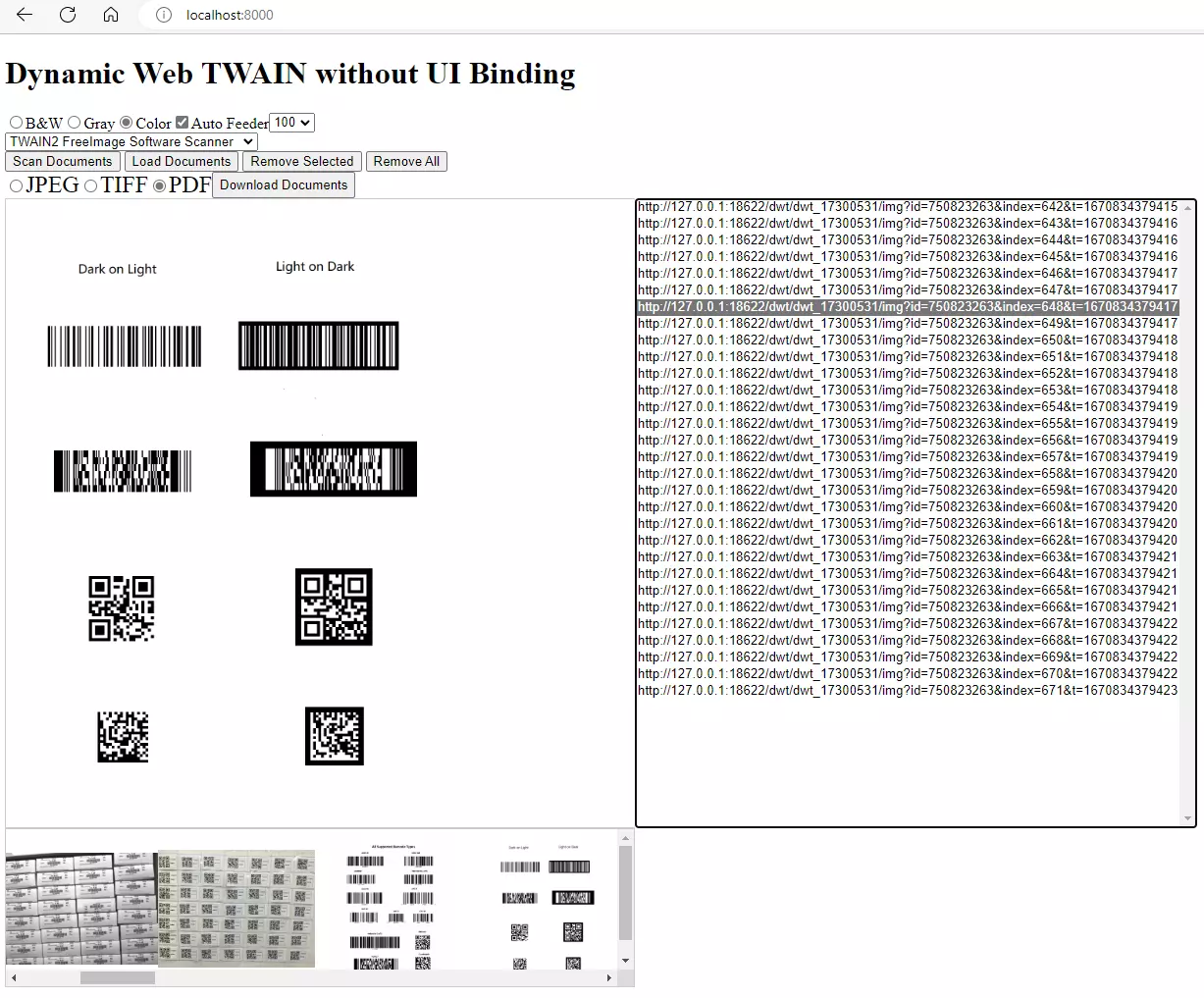 Dynamic Web TWAIN without UI Binding