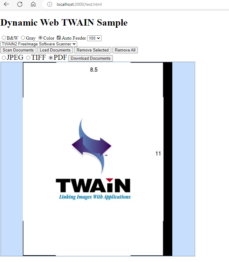 Dynamic Web TWAIN hello world