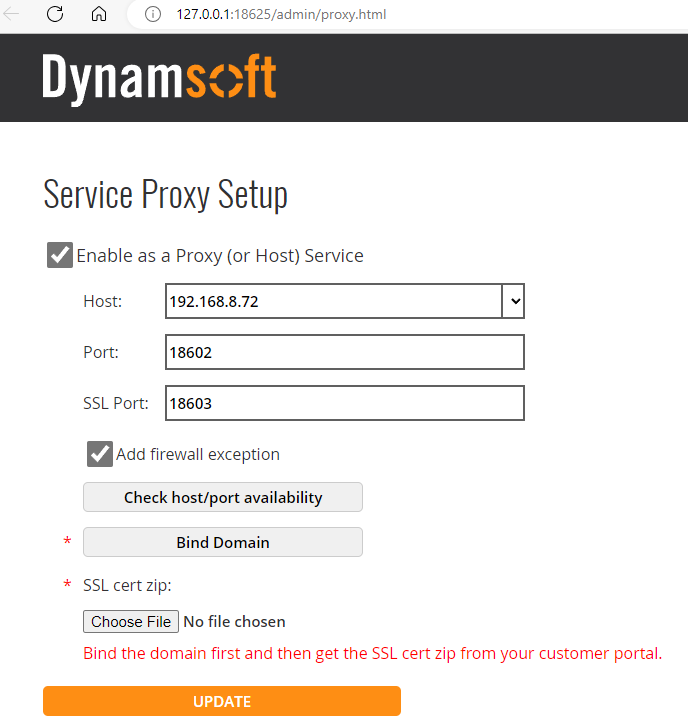 Dynamsoft proxy service