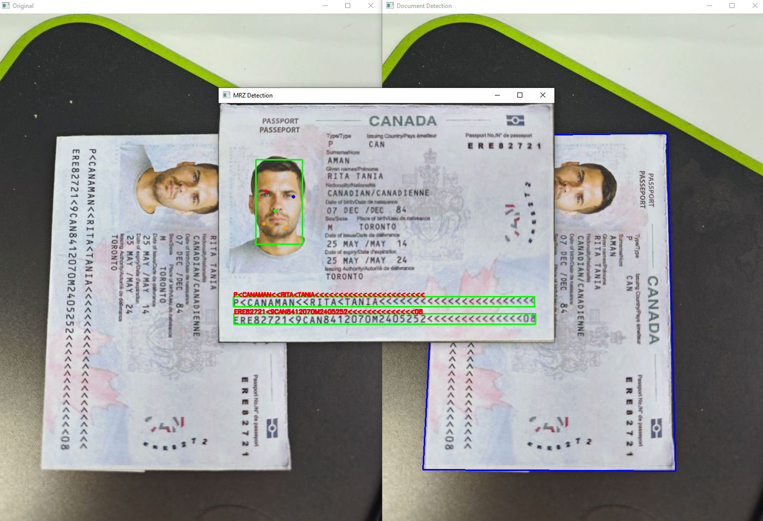 passport mrz detection in any orientation