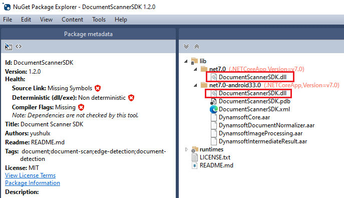 Document NuGet package