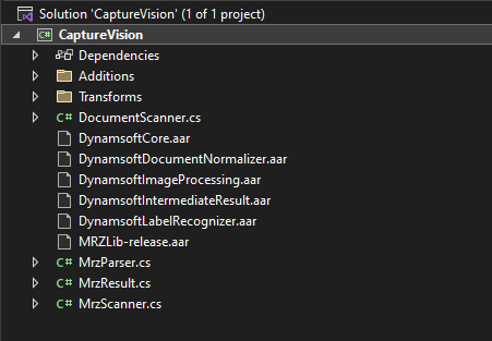 .NET capture vision library