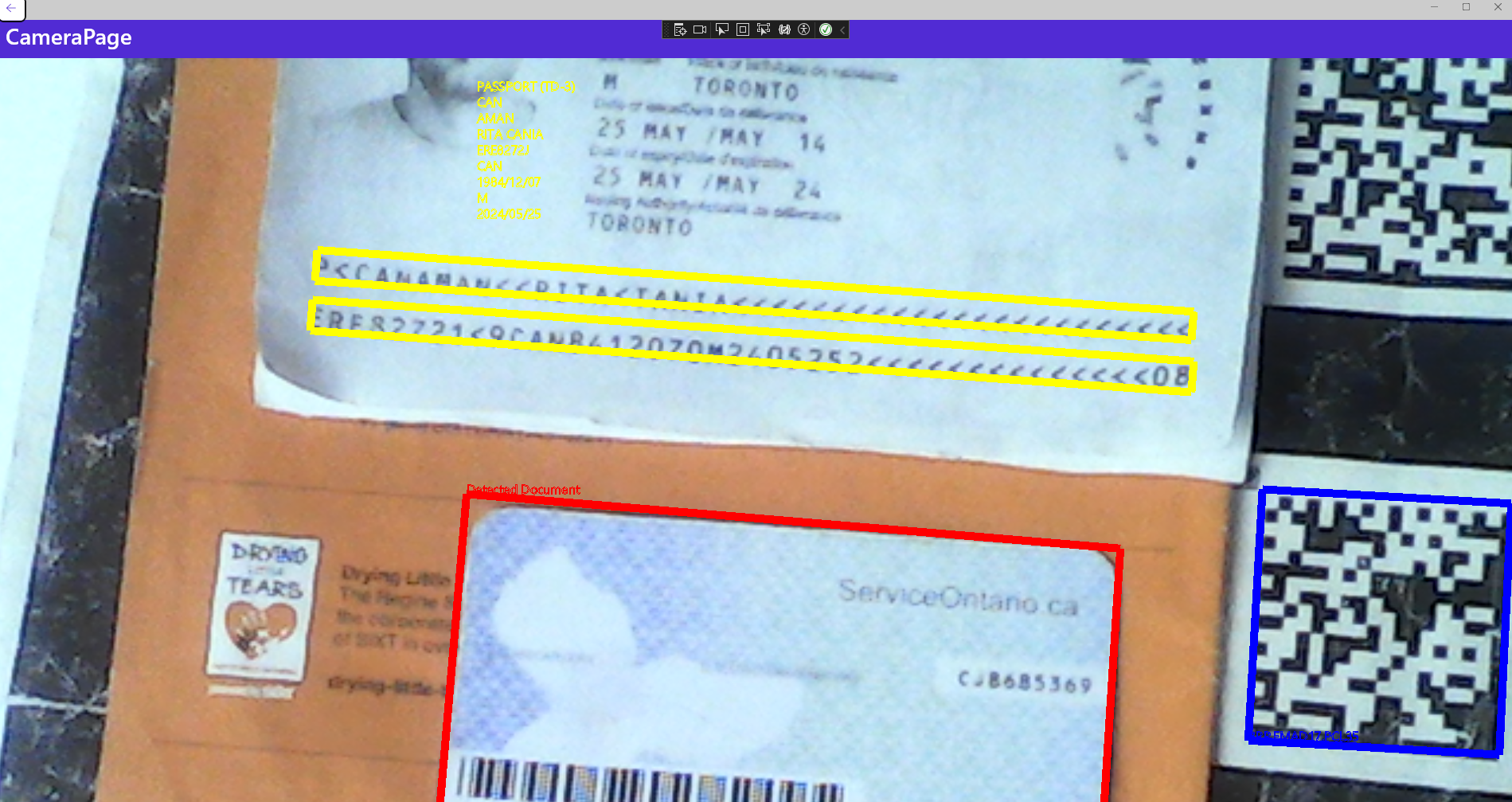 .NET MAUI barcode document MRZ detection