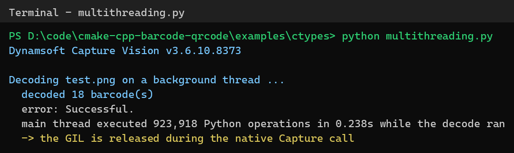 Python ctypes releasing the GIL during a native Capture call