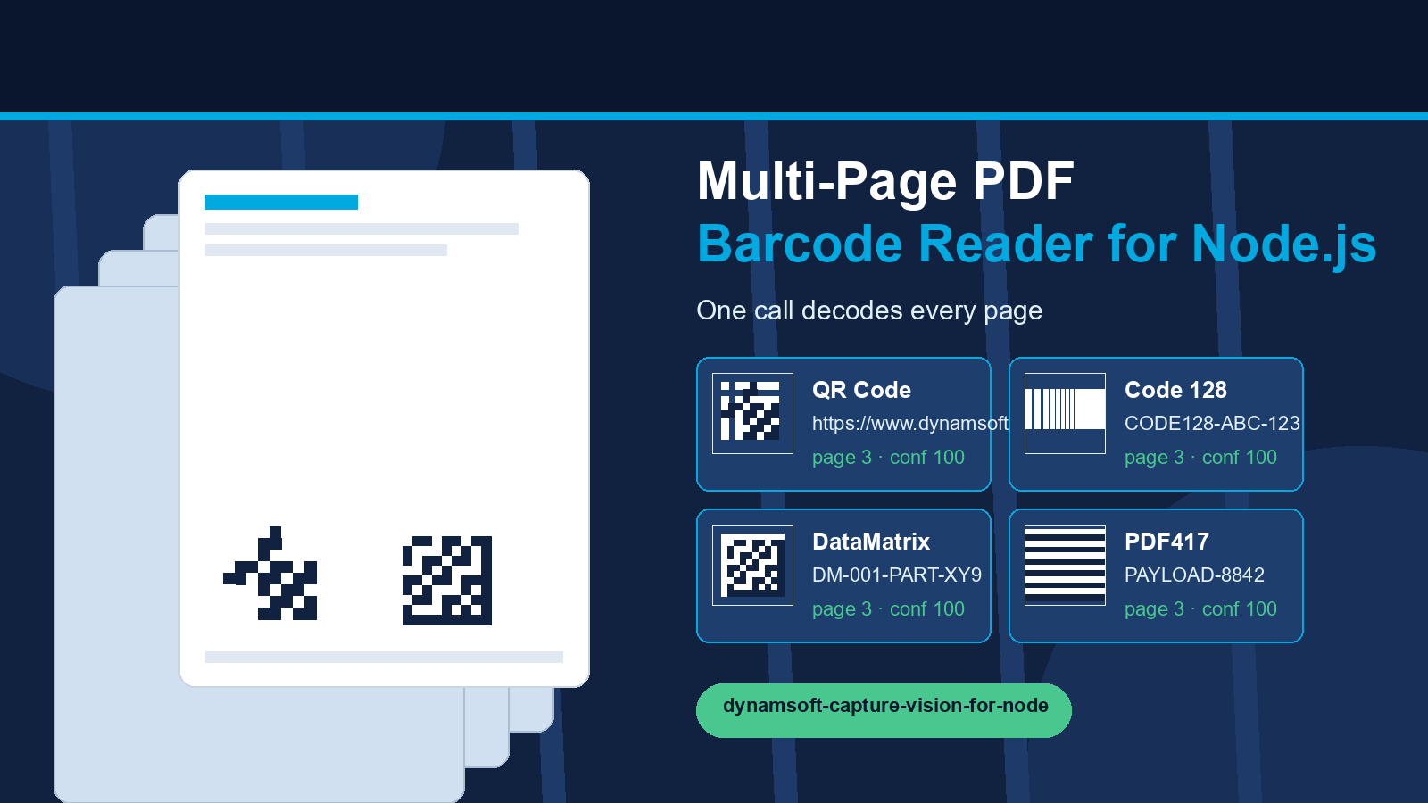Read 1D/2D barcodes from a multi-page PDF in Node.js