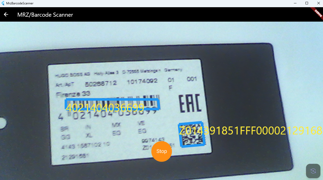 Flutter Windows MRZ and VIN scanner