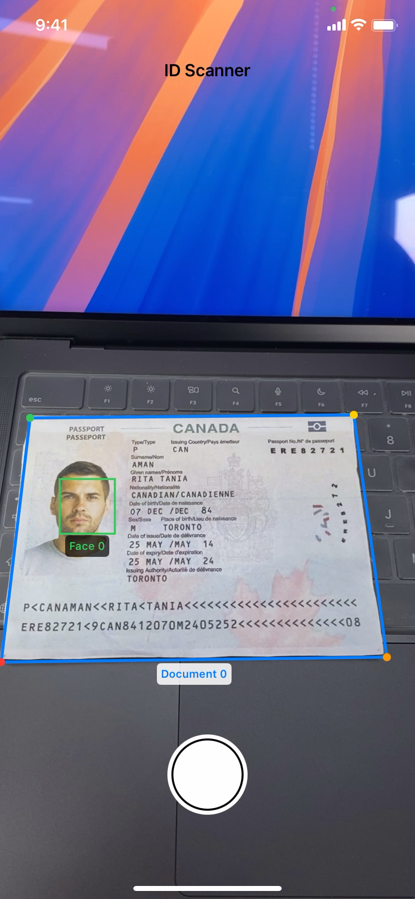 face and document detection with Vision framework