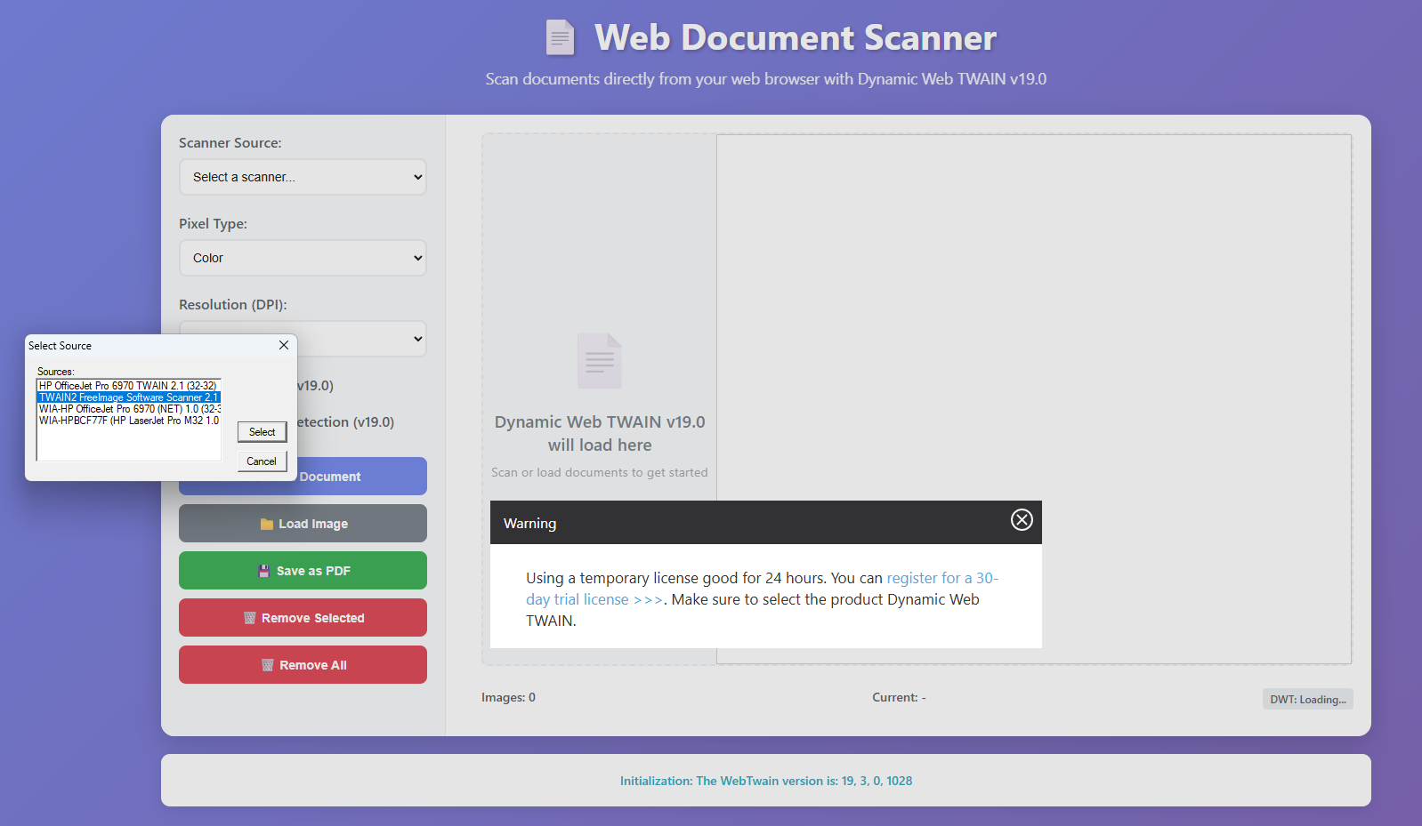 AI generated UI of Document Scanning App