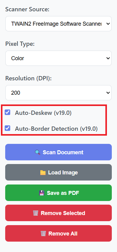 Remove Auto-Deskew and Auto-Border Detection