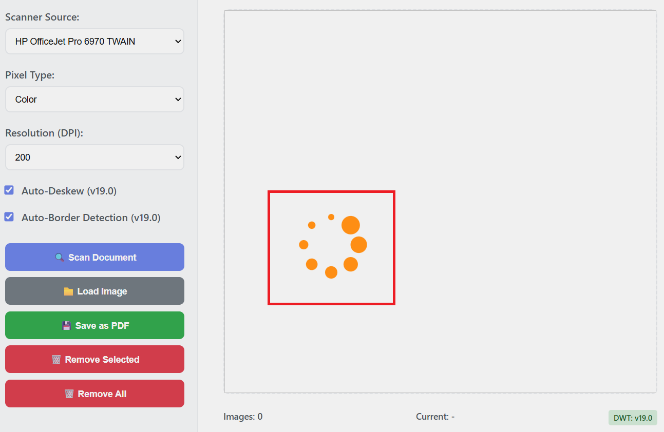 close Web TWAIN loading animation