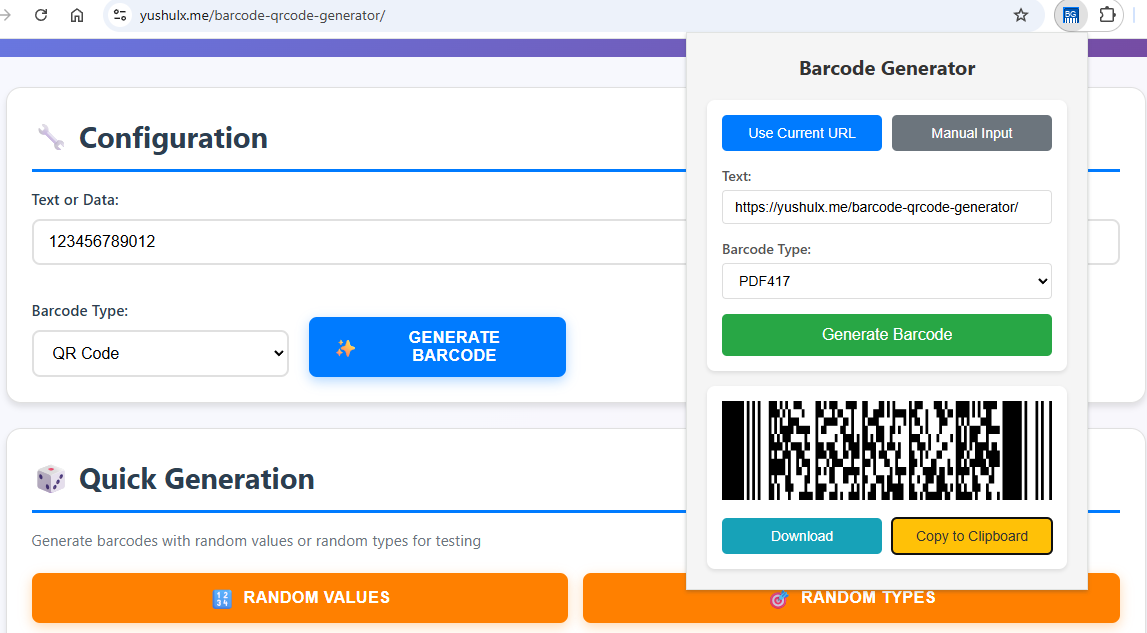 Chrome Extension for Barcode Generation