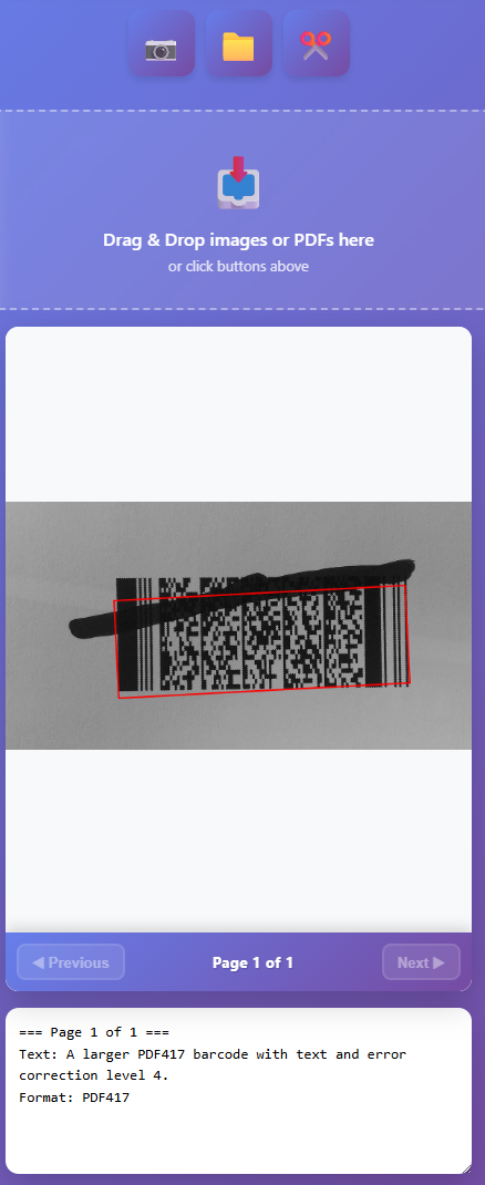 read barcodes from uploaded files
