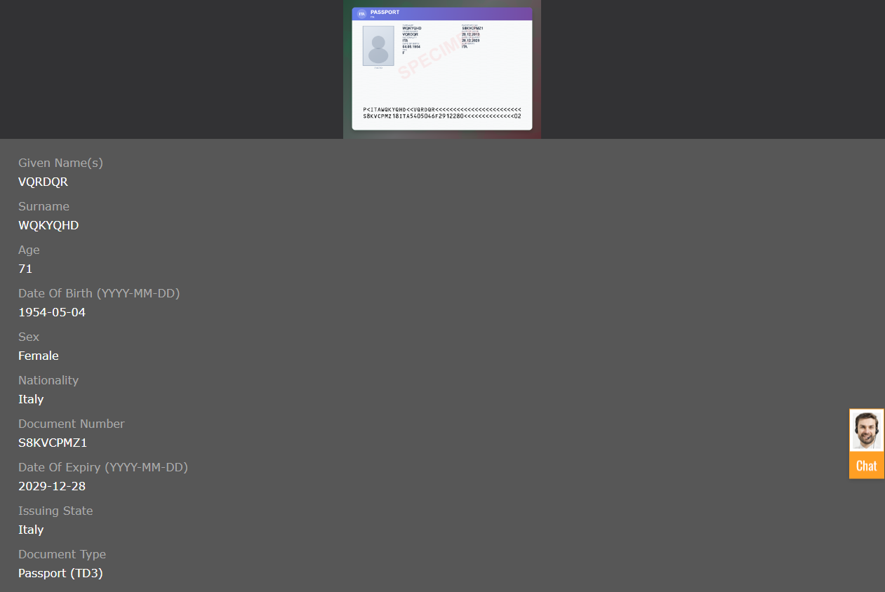 Chrome Extension for MRZ Generation