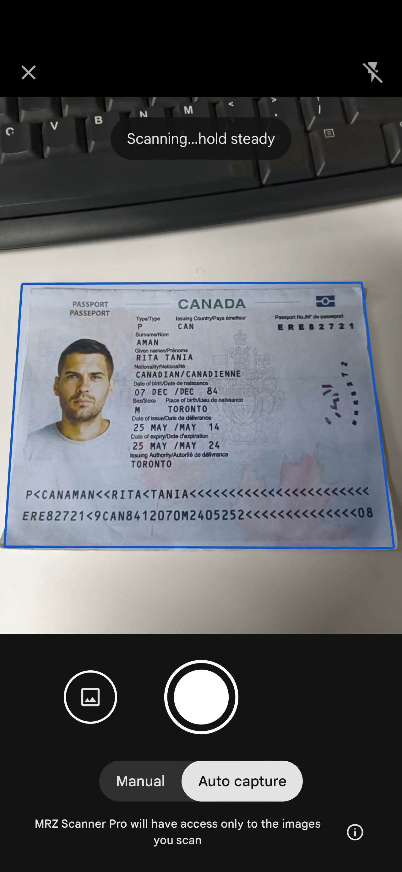 Android MRZ Scanner document scanning