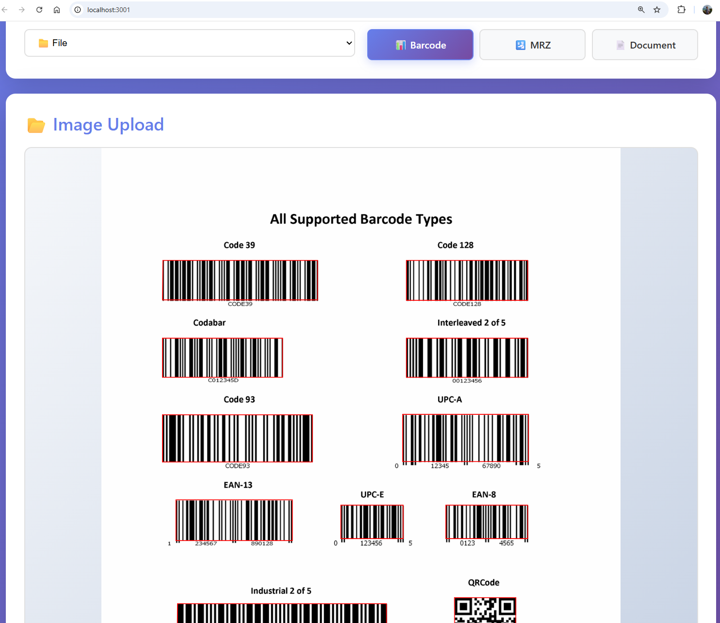 React barcode, MRZ, and document scanner