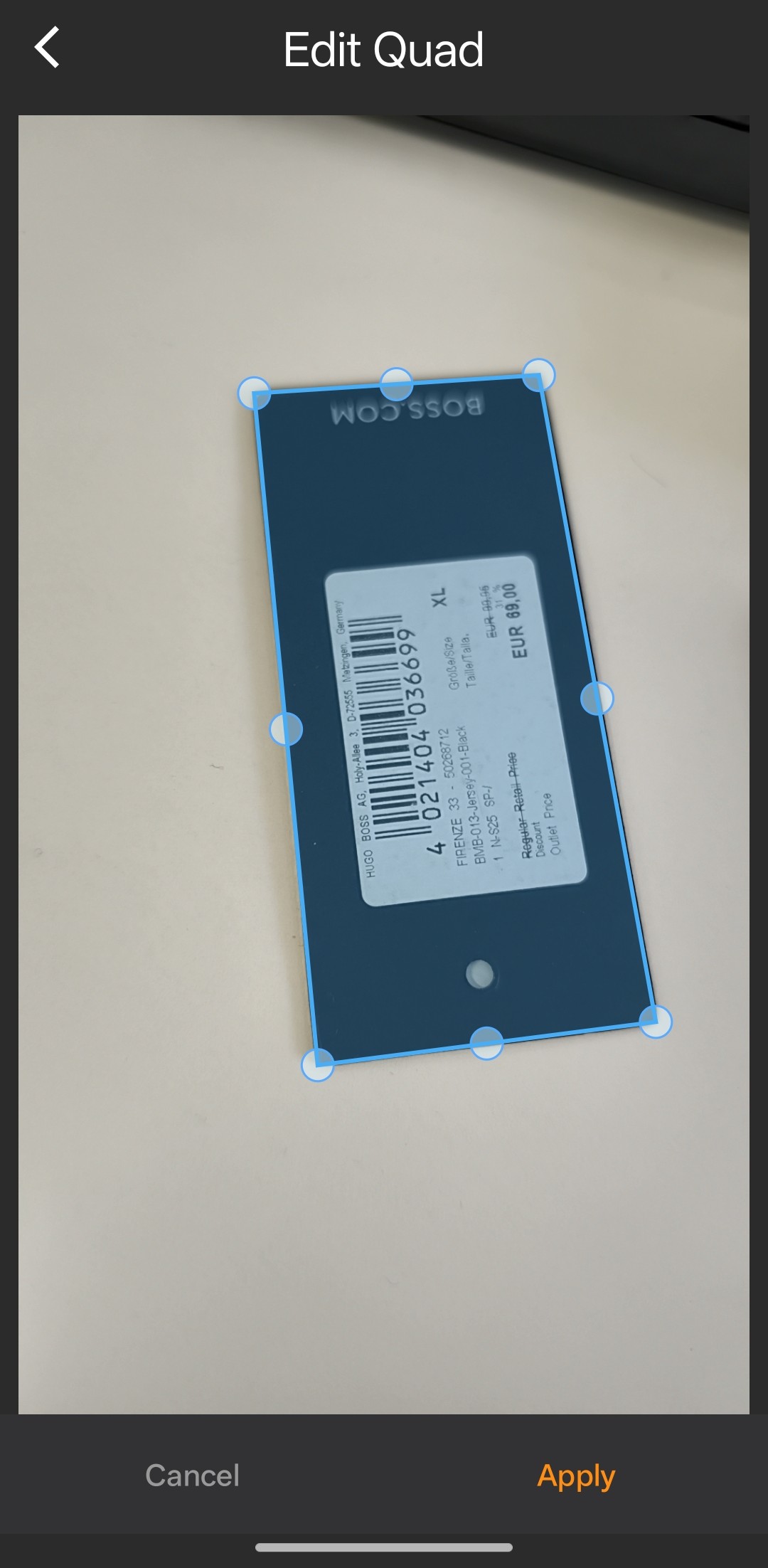 edit document boundaries