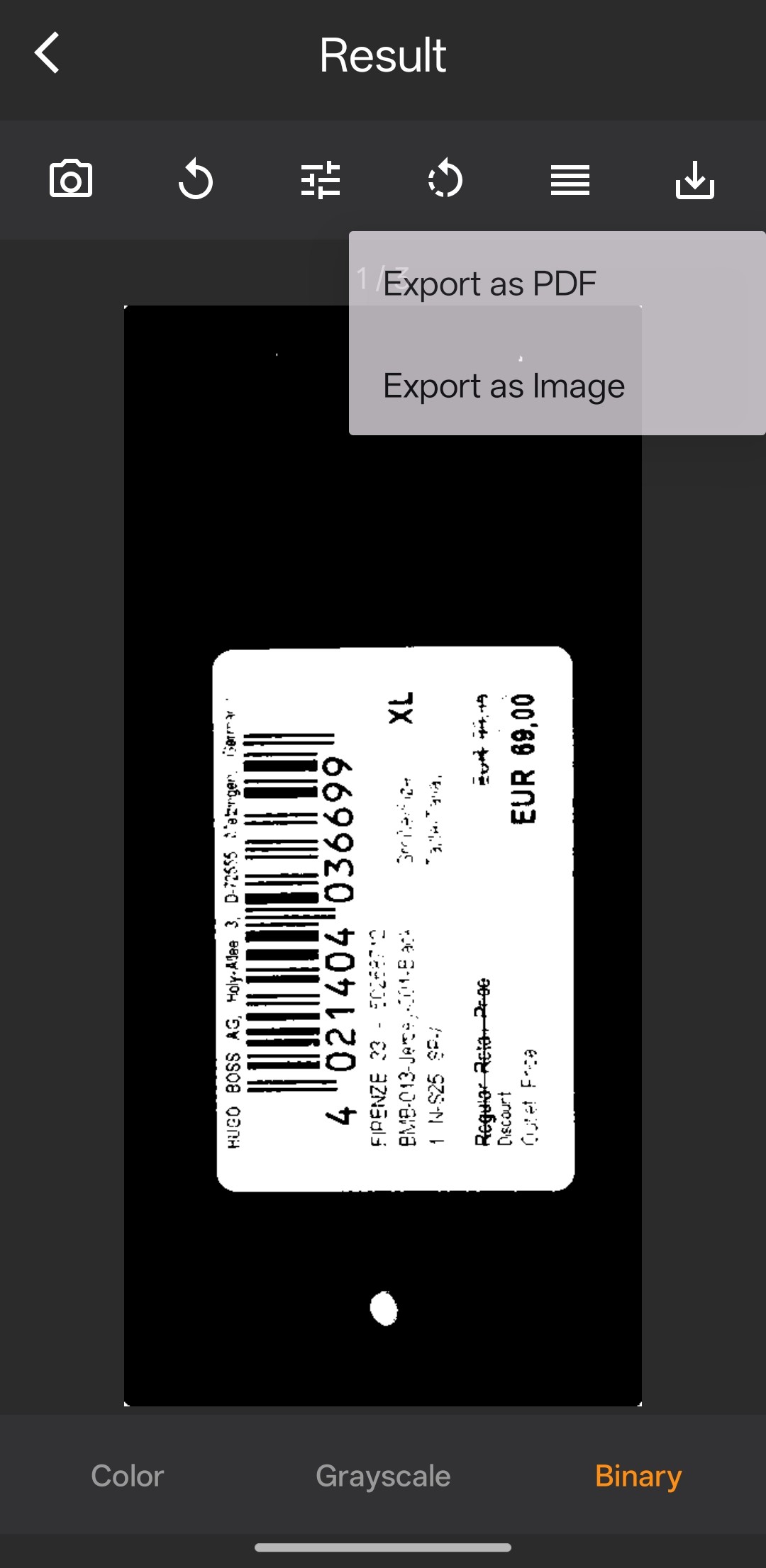 export documents as PDF or JPEG