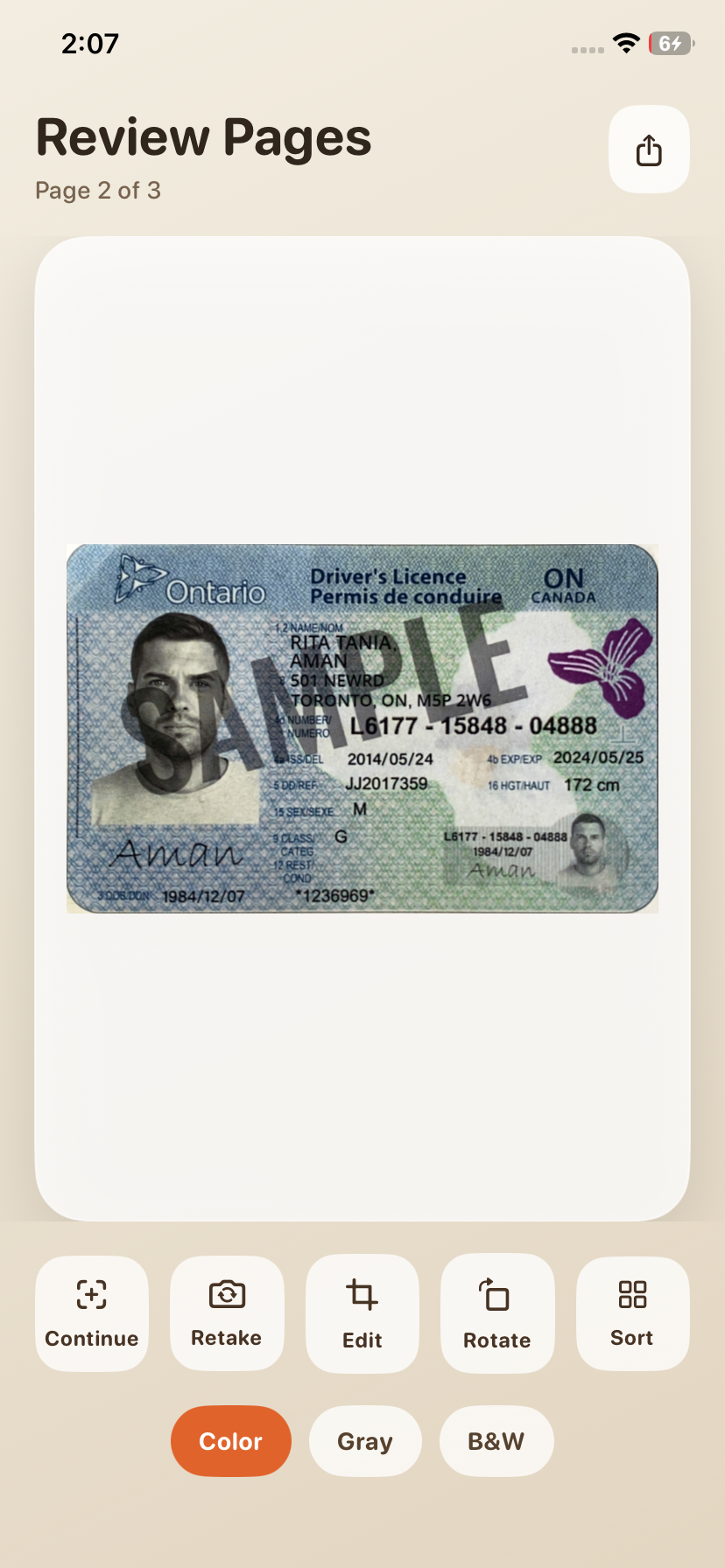 iOS mobile scanner app for capturing multi documents