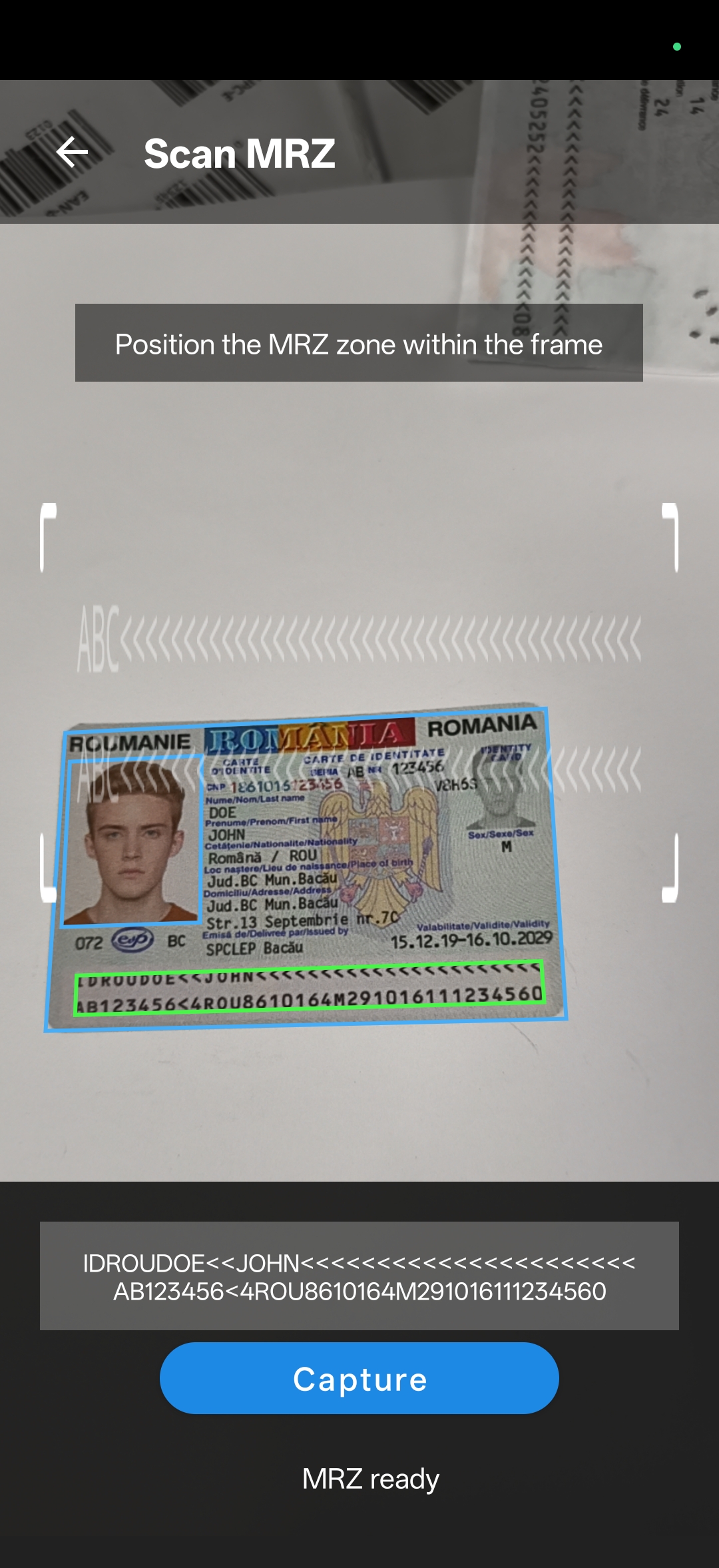 Android MRZ Scanner App