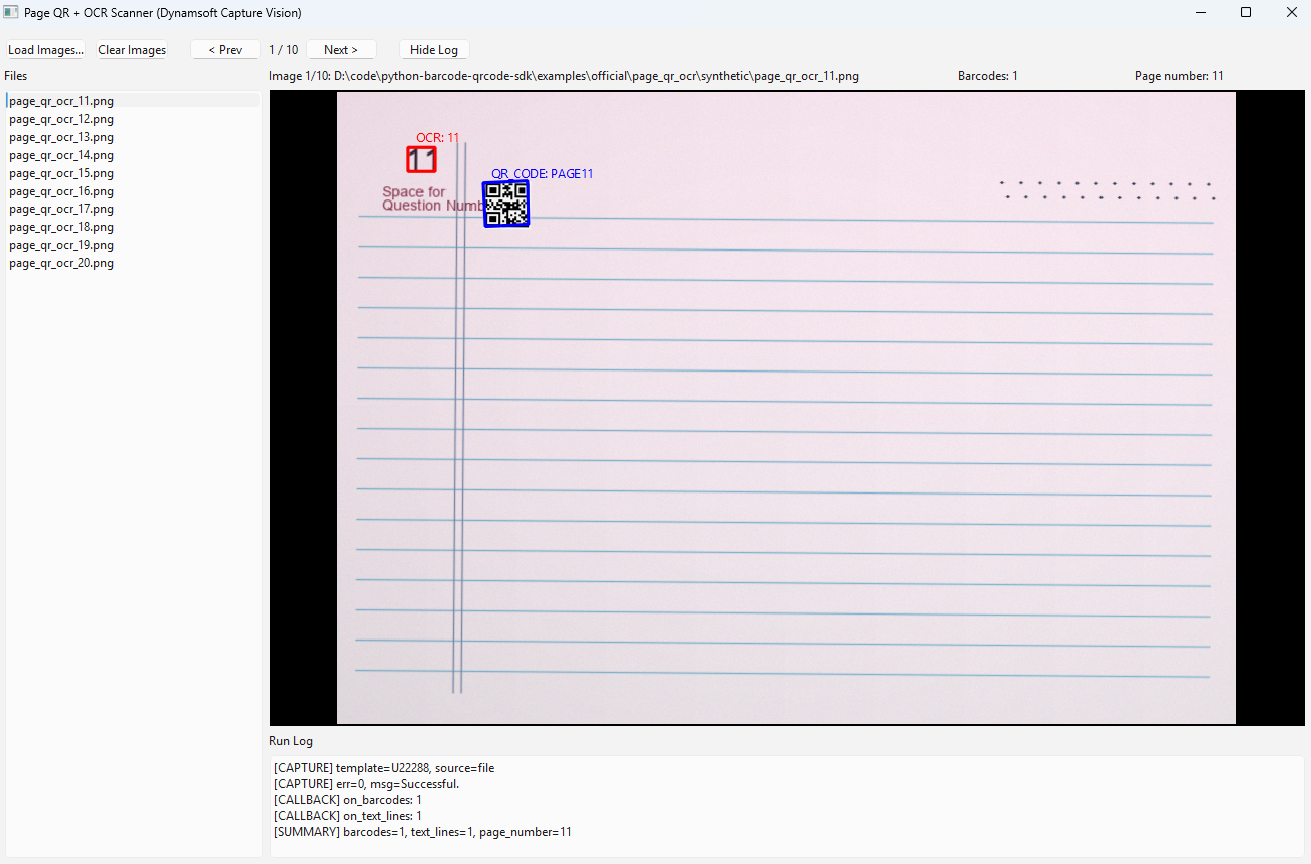 Sample page with QR and page number