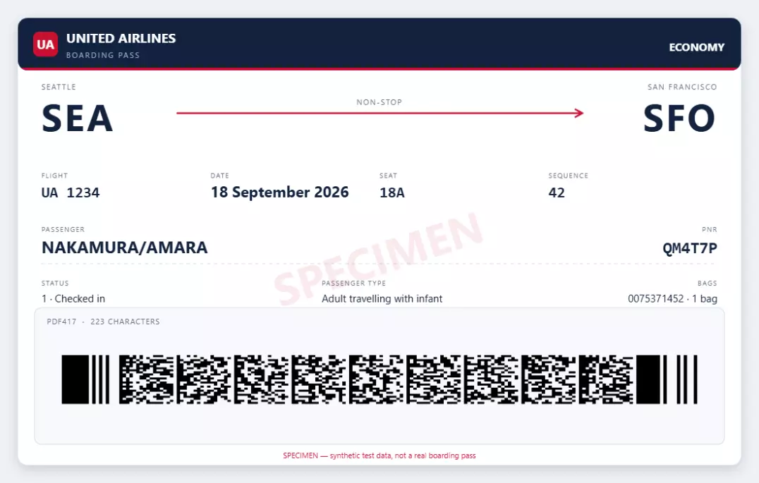 How to Generate a Boarding Pass Barcode in JavaScript (IATA BCBP ...