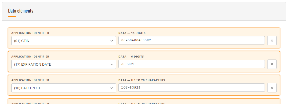 The changed values marked after clicking Randomize data