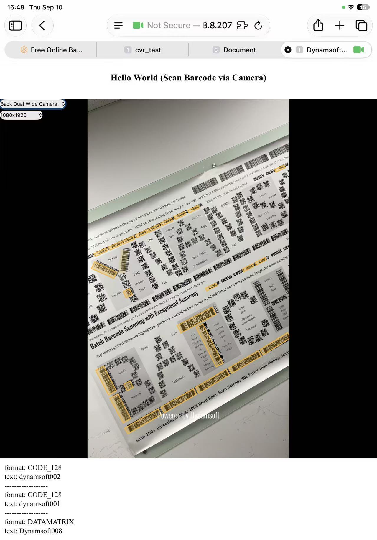Camera video rendering correctly on iOS